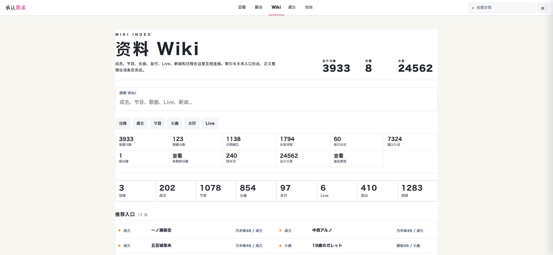 第一版 Wiki 首页截图